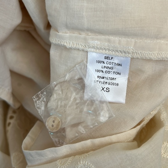 NWT Tuckernuck Pomander Place Ivory Eyelet Griffin Shirt Midi Dress Sz XS - Picture 9 of 14